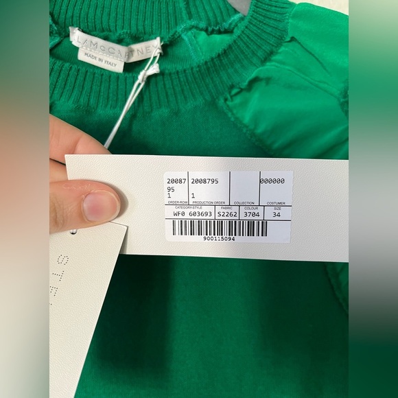 Stella McCartney Silk Mix Knit Sweater Lace Dress Kelly Green Women's Size 34/XS - Picture 7 of 16